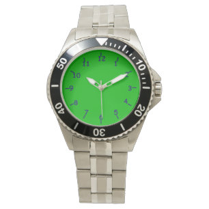 Neon Sea Green und Blue Armbanduhr
