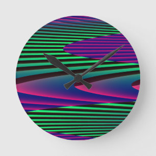Neon Seas Wall Clock Runde Wanduhr