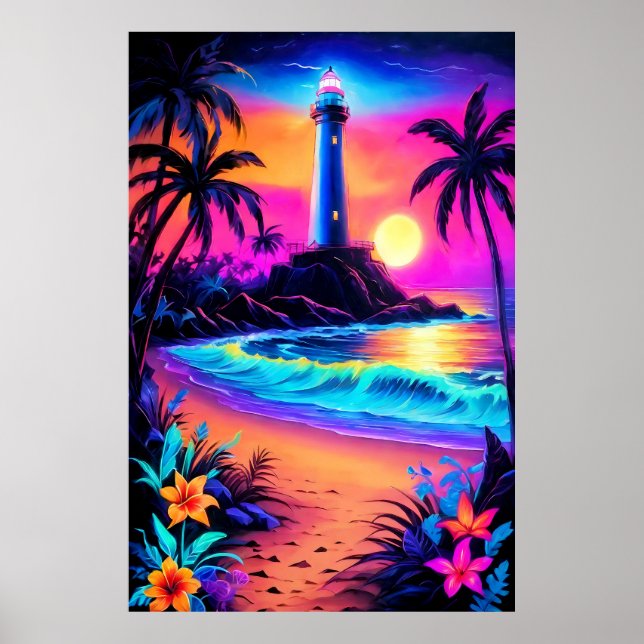 Neon Seaside Beacon 3 Poster (Vorne)