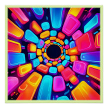 Neon Shapes Abstrakt Tunnel Art
