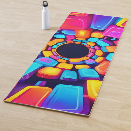 Neon Shapes Abstrakt Tunnel Art Yogamatte