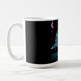 Neon Shark Synthwave - Retro Ocean Predator Kaffeetasse