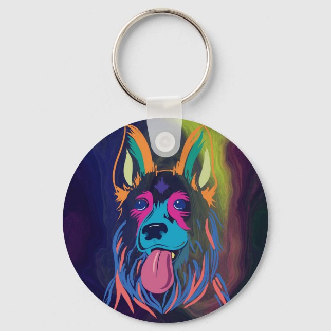 Neon-Shepherd-Anhänger Schlüsselanhänger (Vorderseite)