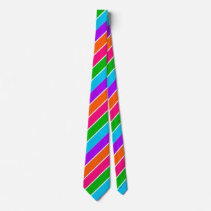 Neon Sherbet Stripes Neck Tie Krawatte
