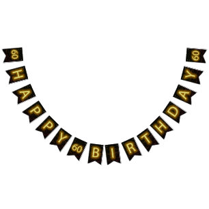 Neon Sign auf Brick für 60. Geburtstag Wimpelkette