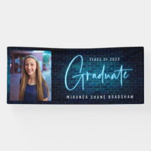 Neon Sign Blue Graduate Foto Banner