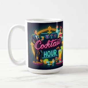 Neon Sign Cocktail Hour Couple aus dem Mittelalter Kaffeetasse