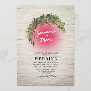 Neon Sign Inspiriert Hochzeit Einladung