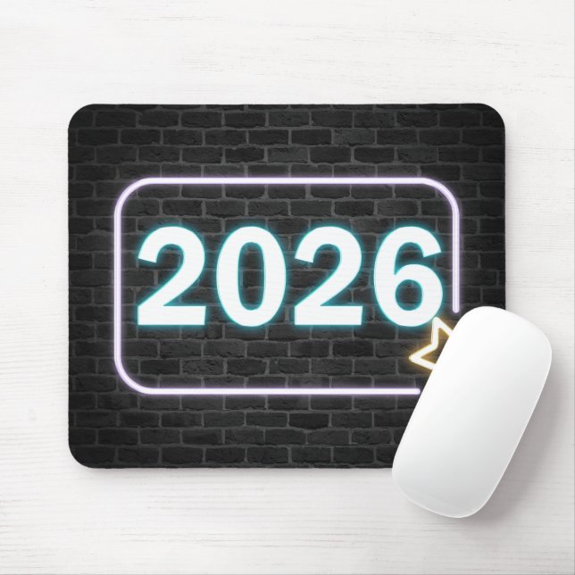 Neon Sign On Brick for 2026 Mousepad (Mit Mouse)