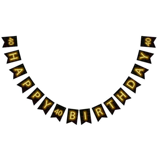 Neon Sign on Brick für 40. Geburtstag Wimpelkette (Alle)