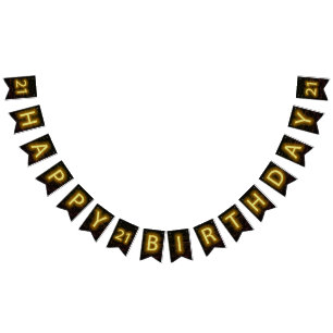 Neon Sign on Brick für den 21. Geburtstag Wimpelkette