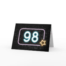 Neon Sign On Brick Wall 98. Geburtstag