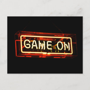 Neon Sign Sports Gaming Gamer Postkarte