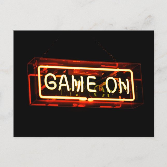 Neon Sign Sports Gaming Gamer Postkarte (Vorderseite)