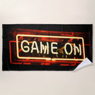 Neon Sign Sports Gaming Gamer Strandtuch