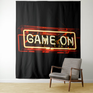Neon Sign Sports Gaming Gamer Wandteppich