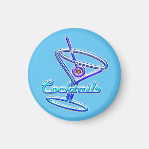 Neon Sign Style Cocktail Glas Magnet