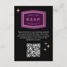 Neon Sign Vegas Wedding QR Code Online UAWG Begleitkarte