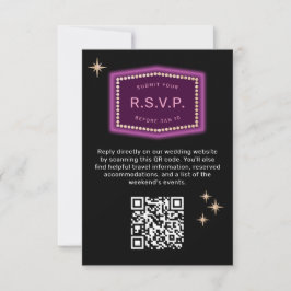 Neon Sign Vegas Wedding QR Code Online UAWG RSVP Karte