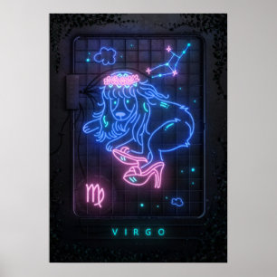Neon Sign Virgo Poster
