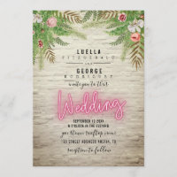 Neon Sign White Brick Botanische Hochzeit