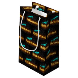 Neon signalisiert auf Stein für den Ruhestand Kleine Geschenktüte