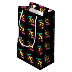 Neon signiert auf Backstein zum 70. Geburtstag Kleine Geschenktüte