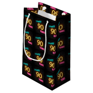 Neon signiert auf Backstein zum 90. Geburtstag Kleine Geschenktüte