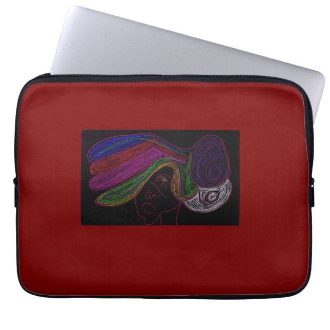 Neon-Silhouette-Laptophülle Laptopschutzhülle (Vorderseite)