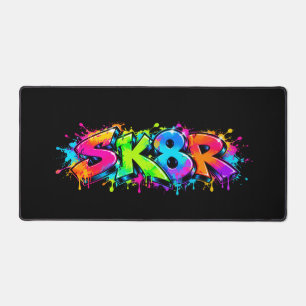 Neon SK8R Graffiti-Mauspad Farbige Gaming Skate Schreibtischunterlage
