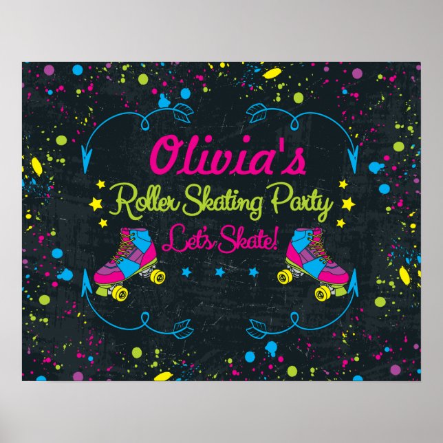 Neon Skate Party Poster (Vorne)