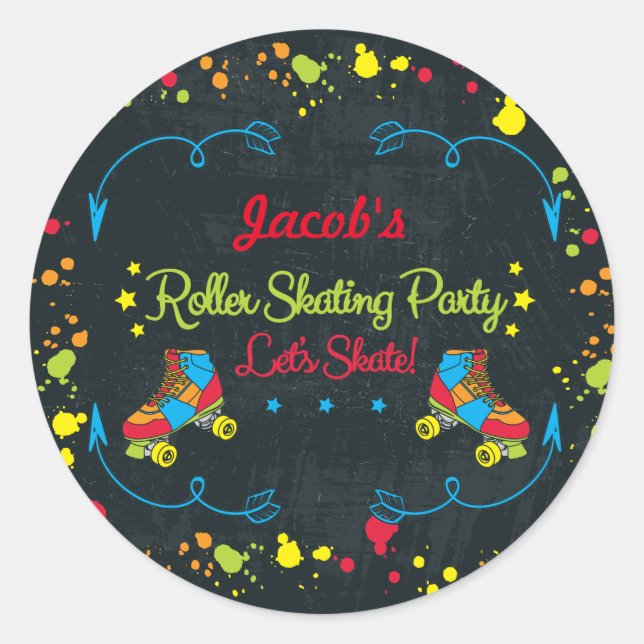 Neon Skate Party Stickers (Vorderseite)
