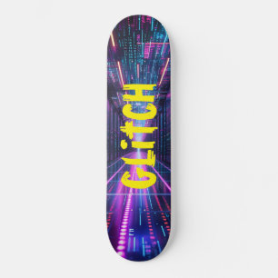 NEON Skateboard mit GLITCH