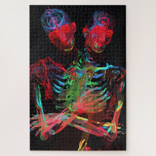 Neon Skeleton Embrace Kunstfusion Puzzle