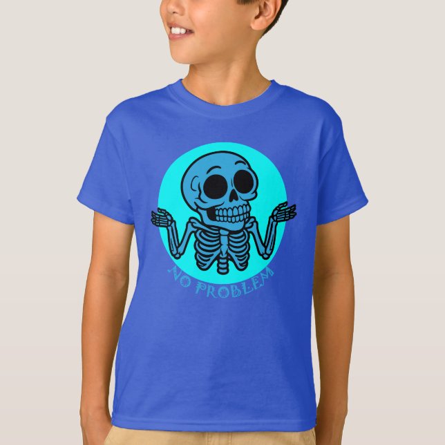 Neon-Skelett-Kreis Kein Problem T-Shirt (Vorderseite)
