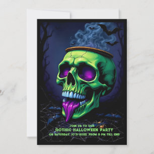 Neon Skull Cauldron Spuk Gothon Halloween-Party