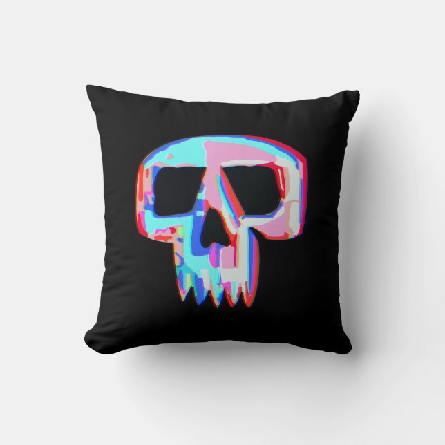 Neon Skull Kissen (Vorderseite)