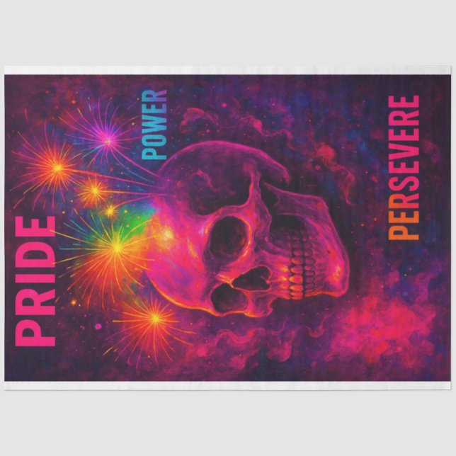 Neon Skull Pride, Power, Beharrlichkeit Seidenpapier (Vorderseite)