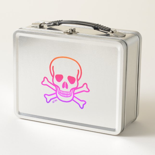 Neon Skull rostfreie Lunchbox (Vorderseite)