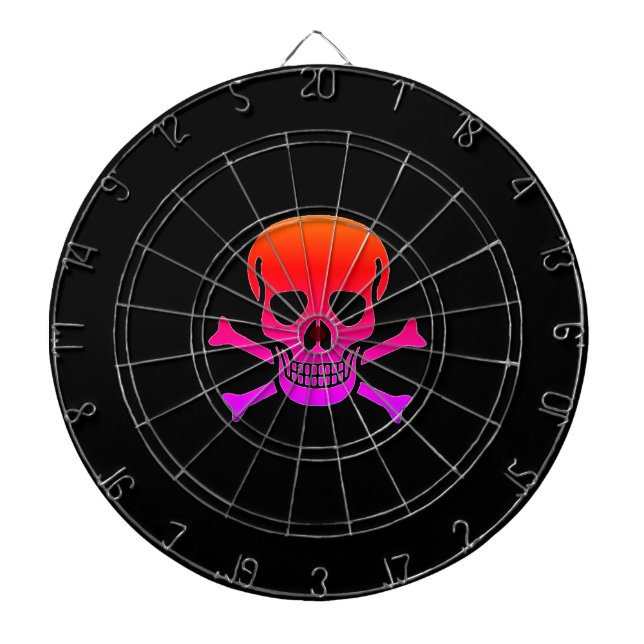 Neon Skull schwarze Dartboard Dartscheibe (vorne)
