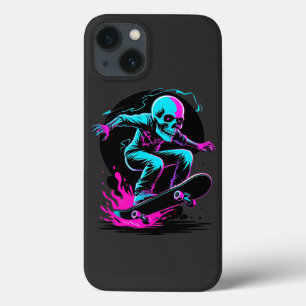 Neon Skull Skateboard Art - Edgy Skater Design Case-Mate iPhone Hülle