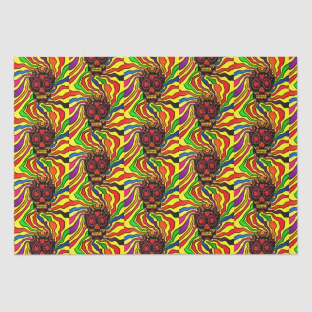 Neon Skull Tissue Paper Seidenpapier (Vorderseite)