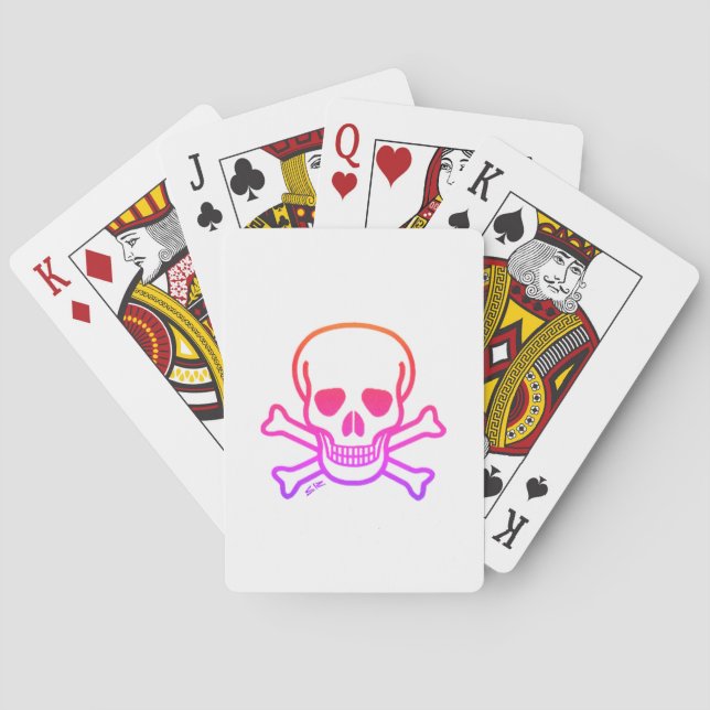 Neon Skull White Poker Spielkarten (Rückseite)