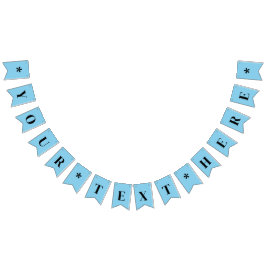 Neon Sky Blue Solid Color | Benutzerdefiniert Wimpelkette