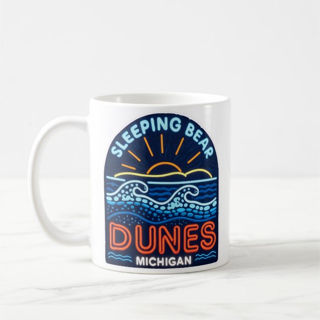 Neon Sleeping Bear Dunes Michigan Kaffeetasse (Links)