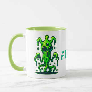 Neon Slime Monster - Coole, graue Alien Design Tasse