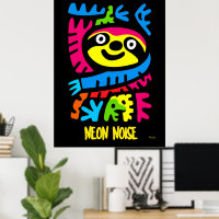 Neon Sloth Art - Pop Dschungel Tierdesign