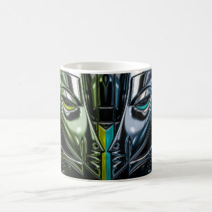 Neon-Smaragd-Gesicht Kaffeetasse
