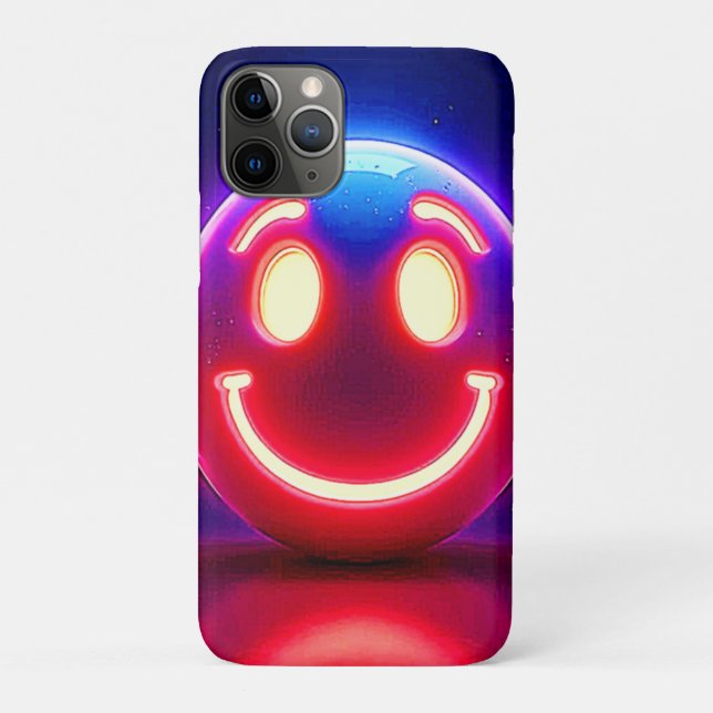 Neon Smile: Happy Glow Case-Mate iPhone Hülle (Rückseite)