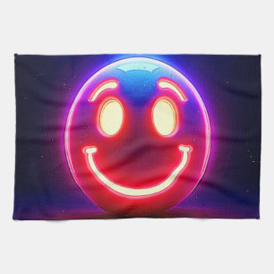 Neon Smile: Happy Glow Geschirrtuch